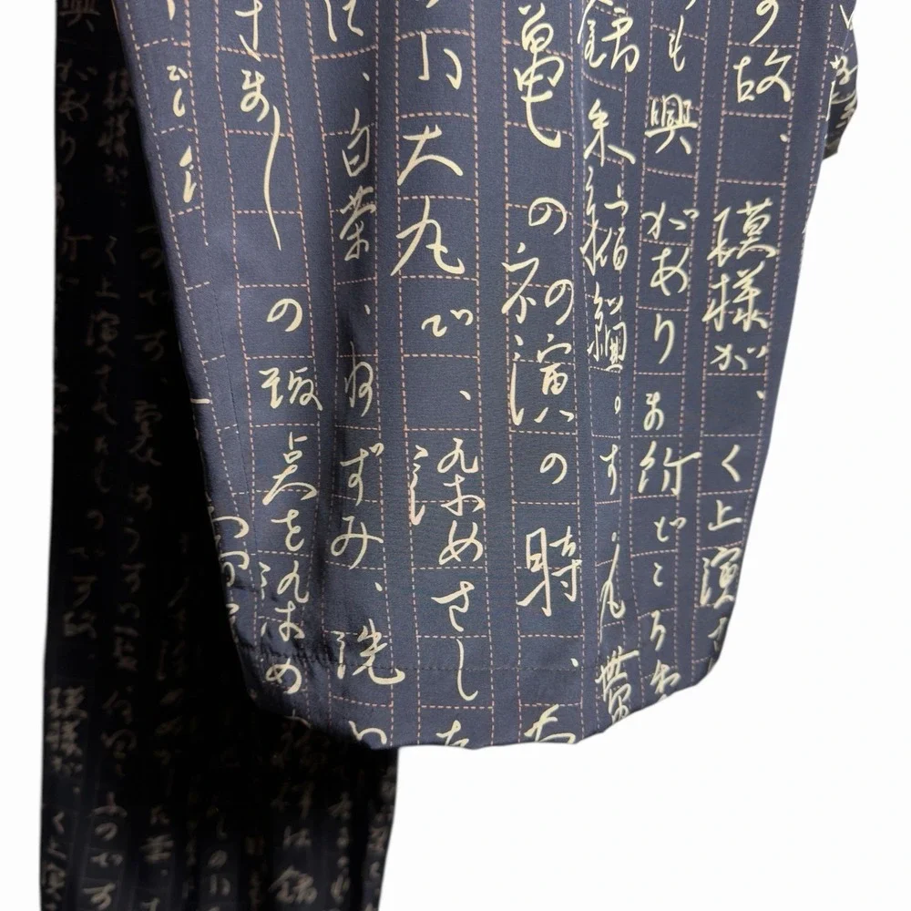 VTG Ellen Tracy 100% Silk Calligraphy Pants Sz 4 High Rise Wide Leg Old Money - Picture 5 of 13